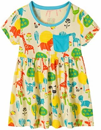 little bitty Little Girl Cute Cartoon Cotton Short Sleeve Printed Dresses