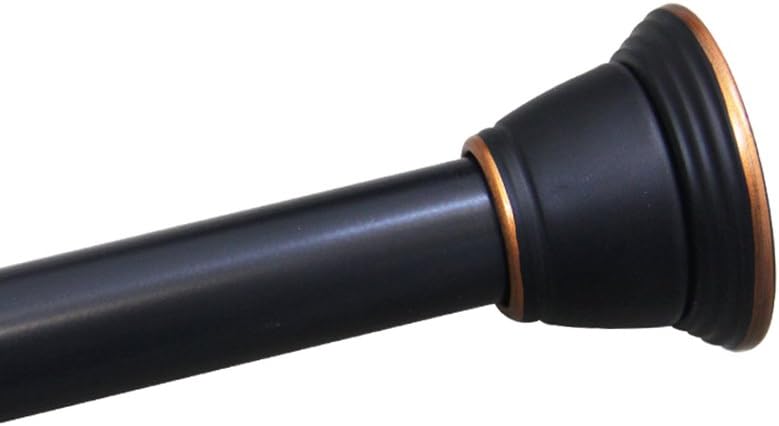 Curtain Poles Anti-corrosion telescopic American style Retro Free punching Telescopic rods Shower curtain rod Black painted gold Bath bar Clothes racks - free drilling (Color : 85-135cm)