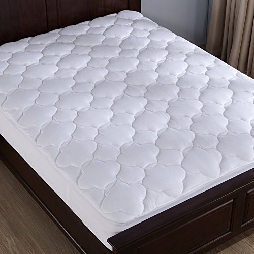 puredown Down Alternative Mattress Pad Topper Cloud Quilt Design Microplush Fabric Top White Twin