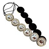 Rhinestone Beaded Elastic Headband with Clear and Dark Crystals Fashion Hair Accessory
