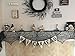 Dazonge Halloween Fireplace Mantle Scarf Black Cobweb Lace Runners for Fireplace Decorations (12pcs Bats Wall Decal Stickers Included)
