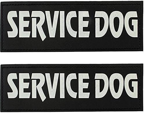 Kopowaes Magic Patch Reflective Tag for Dog Harness SERVICE DOG / IN TRAINING (S:4.3"x1.57", SERVICE DOG)