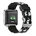 SKYLET Compatible with Fitbit Blaze Band with Frame, Soft Silicone Replacement Floral Printed Band with Black Frame Compatible Fitbit Blaze Bracelet Men Women