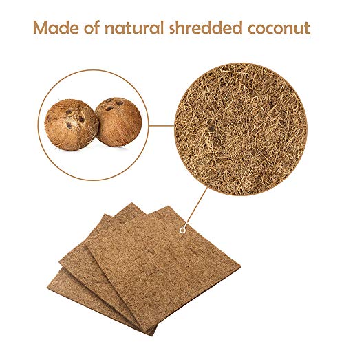 LiMio Reptile Mat Coconut Fiber Bedding, Organic Terrarium Substrate Liner, Soft Carpet for Reptile Terrarium Use for Chameleon Beardie Tortoise, Easy to Clean Carpet for Chameleon(3 Mat)