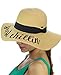 C.C Women's Paper Weaved Crushable Beach Embroidered Quote Floppy Brim Sun Hat