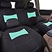 CAR PASS DELAY LACE Universal Car Seat Covers with lace Steering Wheel Cover and Universal fit car Floor mats, fit for Most of Cars,Trucks,SUV,Vans, 16PCS Included (Mint Blue)
