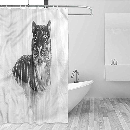 Gloria Johnson Animal Shower Curtains for Bathroom Safari Tiger Animal Stripes Bath Curtain Durable Waterproof W48 x L72 Inch