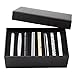 Jovivi 8pcs Mix Set Mens Stainless Steel Exquisite GQ Classic Tie Bar Clips Set - Black Gift Box