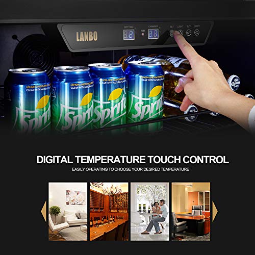 image for LANBO Beverage Cooler Refrigerator, 110 Cans 6 Bottles Built-in Compre