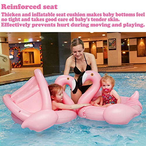 image for GBD Flamingo Baby Swimming Ring with Canopy-Baby Swimming Pool Float S