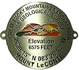 Great Smoky Mountains - Mount LeConte Benchmark - Hiking Stick Medallion