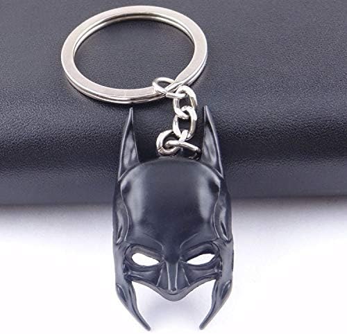 Royarebar Handbag Car Decoration Keyring Movie Series Key Chain Batman Mask Keyring Keychain for Keys Chaveiro Llavero Key Ring Key Holder(Black)