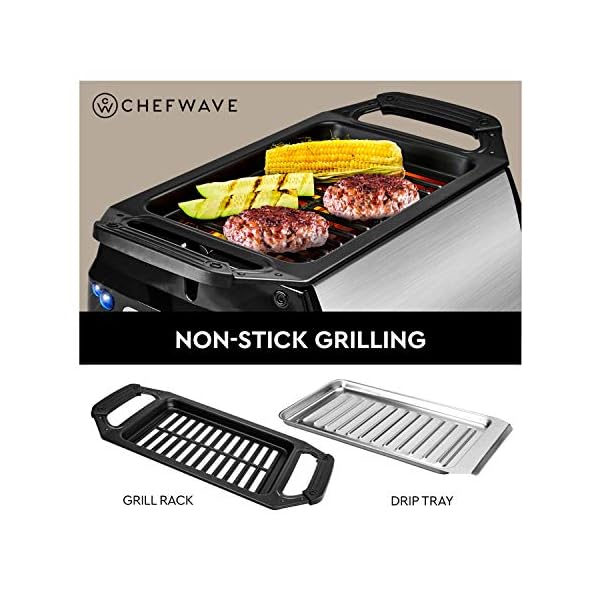 ChefWave Sosaku Smokeless Indoor Grill Removeable Plates NonStick