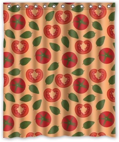 60"(W) x 72"(H) Special Red Tomatoe Pattern Waterproof Bathroom Decor,Polyester Shower Curtain