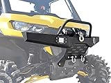 SuperATV Heavy Duty Diamond Plate Front Winch Bumper for Can-Am Defender (2016-2019)