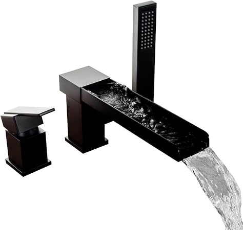 Lovedima Contemporary 3 Hole Bathroom Waterfall Bathtub Faucet
