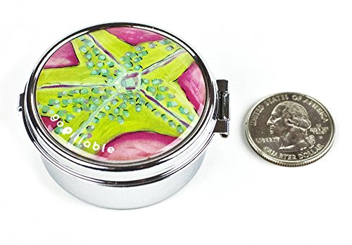 GoPillable Starfish Pink and GreenPill Box for Purse or Pocket