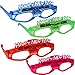 New Years Party Glasses 4 PACK Nighttime LED Flashing Light UP (Assorted Colors)