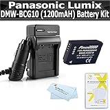 Battery and Charger Kit For Panasonic Lumix DMC-ZS7 DMC-ZS10, DMC-ZS8, DMC-ZS9, DMC-3D1, DMC-ZS20, DMC-ZS15, DMC-ZS25, DMC-ZS25K Digital Camera Includes Replacement Panasonic DMW-BCG10 Battery + More