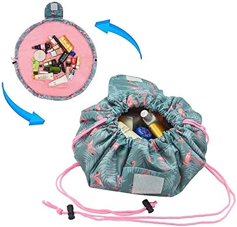 Drawstring Cosmetic Bag Travel Makeup Pouch Toiletry Organizer Waterproof Drawstring Makeup Bag Large Capacity for Women and Girls
