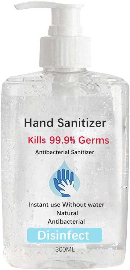 NRUTUP Hand Sanitizer Gel, Washless Hand Soap Gel, 300ML Super-Large Capacity Household Cleaning Gentle Hydrating Hand Sanitizer Soothing Gel,Non-irritating,Pump Bottle