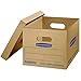 Bankers Box Small Classic Moving Box 10 Pack, Reinforced Handles, Tape-Free Assembly, Box with Lid, 15-in x 12-in x 10-in (7714203)