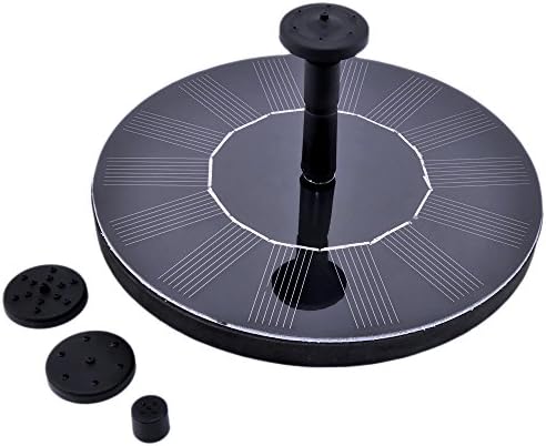 AROCCOM Solar Power Fountain Water Pump Panel Kit Pool Garden Pond Submersible Watering Water Pump for Garden Pond Fountain Pool (Round)