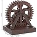 MyGift Industrial Style Bronze Resin Decorative Bookends with Realistic Steampunk Gear Shaped Book Stand, Heavy Duty Book Stoppers for Home Decor, Office Desk, Living Room Den Library Decor, 1 Pair