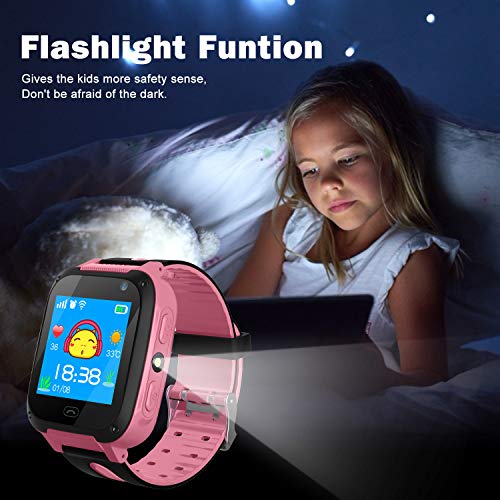 Kids Smart Watch Phone smartwatches for Children with LBS Tracker sim Card Anti-Lost sos Call Boys and Girls Birthday Compatible Android iOS Touch Screen Voice Chat Remote Camera - Thumbnail 5