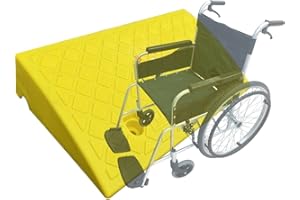 ZJIEX 3" 4" 5" Rise Threshold Ramp, Rubber Entry Ramp, Non-Slip Driveway Curb Ramp, Wheelchair Ramps for Doorways, Entryway, Steps, Garage (Color : Yellow, Size : 5in/13cm)