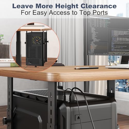 PUTORSEN Under-desk PC holder for computer cases - up to 35 kg load capacity, space-saving mounting for desks, universal and stable