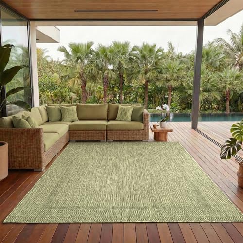 Outdoor Teppich Wetterfest Einfarbiges Design Terrasse Balkon Teppich Küche Garten Sisal-Look Küchenteppich Läufer Flur, Größe: 240 x 340 cm, Farbe: G