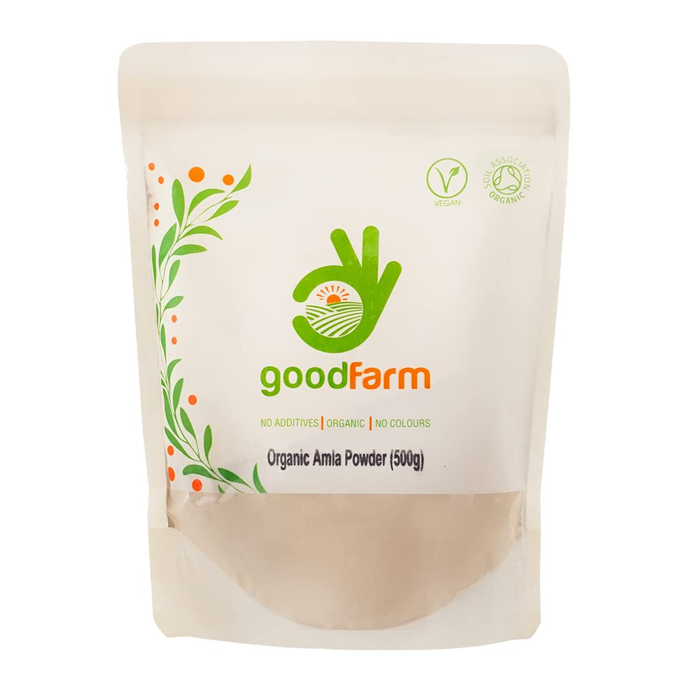 GoodFarm Organic Amla Powder 500g - Premium Quality, Certified Organic | Superfood | Natural body Boost | Vegan | Ayurveda