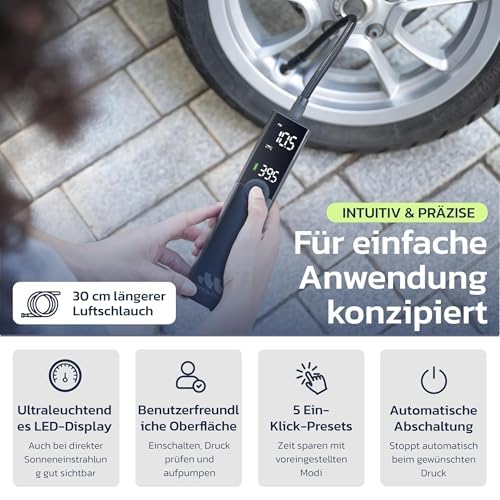 Woowind Premium Luftpumpe, 12V-Kabel, SUV Offroad, Auto-Stopp, 10.3BAR 8