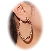 MEMFALL Rhinestone Hoop Earrings for Women Big Hoop Earrings Prom Dresses Earrings