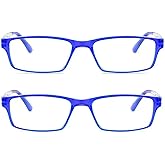 Naikomly 2 Pairs Nearsighted Glasses Spring Hinges Distance Glasses