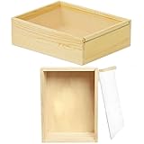 YCOSAN 2 Pcs Wood Boxes for Crafts, 7.9 x 5.9 x 2.7