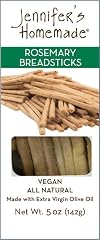 JENNIFERS HOMEMADE Rosemary Breadsticks, VEGAN All Natural, Made with extra virgin olive oil, Crunchy and delicious snack, 5 