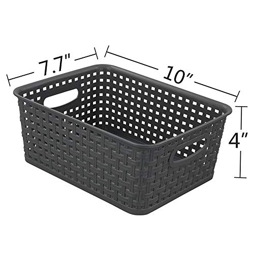 Neadas Plastic Weave Storage Bins, Plastic Storage Basket Bin, 6 Packs Pricepulse