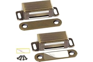 Kitchen Cabinet Magnets Closure CBRIVE 2 Pack Cabinet Magnetic Catch Cupboard Door Magnets Heavy Duty 15 lbs Metal RV Drawer Latch Closet Closing Stainless Steel Shutter Hardware Closer-Bronze