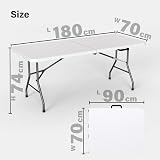 Vivo Technologies 6ft Folding Table Indoor Outdoor Plastic Picnic White view 3