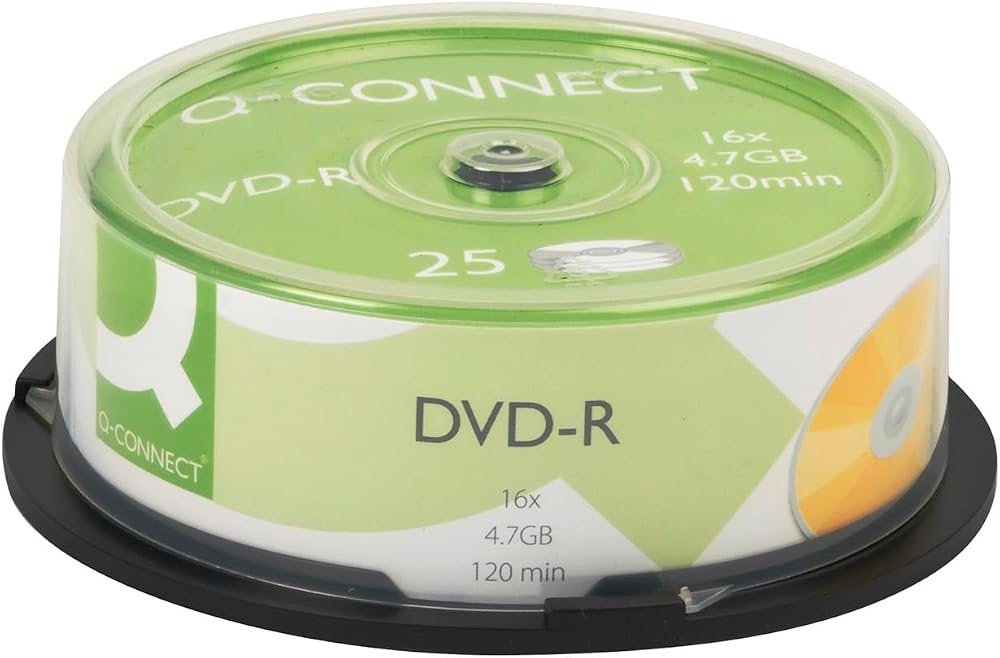Q-Connect DVD-R Blank Discs Cakebox 25 Pack 4.7GB Data Storage Media