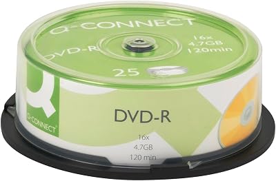 Q-Connect DVD-R Blank Discs Cakebox 25 Pack 4.7GB Data Storage Media