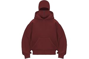 EUDOLAH Men's Balaclava Hoodie Half Zipper Jacket Double Hooded Sweatshirt Wind Resistant Athletic Coat