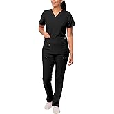 Adar Pro Breakthrough Plus Scrub Set for Women - Enhanced V-Neck Top & Multi Pocket Pants