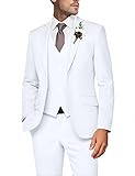 Men's 3 Piece Slim Fit Suit, White Wedding Suits