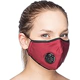 One Mask + 6 Filters) Military Grade N99 Carbon Activated Anti Dust Face Mouth Cover Mask Respirator - Dustproof Anti-bacterial Washable - Reusable Respirator Comfy - Cotton Ge (N99 Mask - Dark Red)