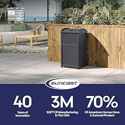 Suncast 33 Gallon Wicker-Style Hideaway Trash Can