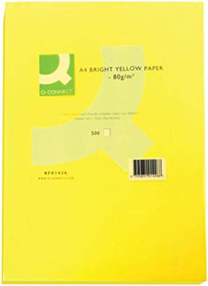 Q-Connect Bright Yellow A4 Copier Paper 80gsm Pack of 500