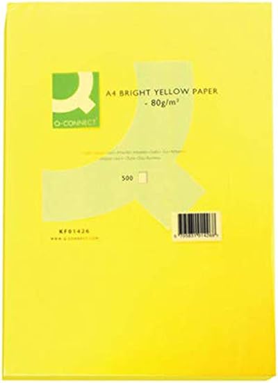 Q-Connect Bright Yellow A4 Copier Paper 80gsm Pack of 500